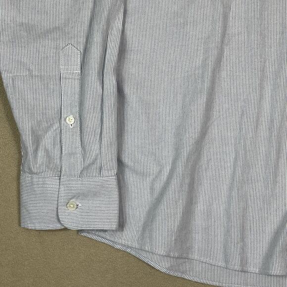 Faherty Shirt Mens XXL Blue Classic Striped‎ Long Sleeve Oxford Button Down - Picture 7 of 13